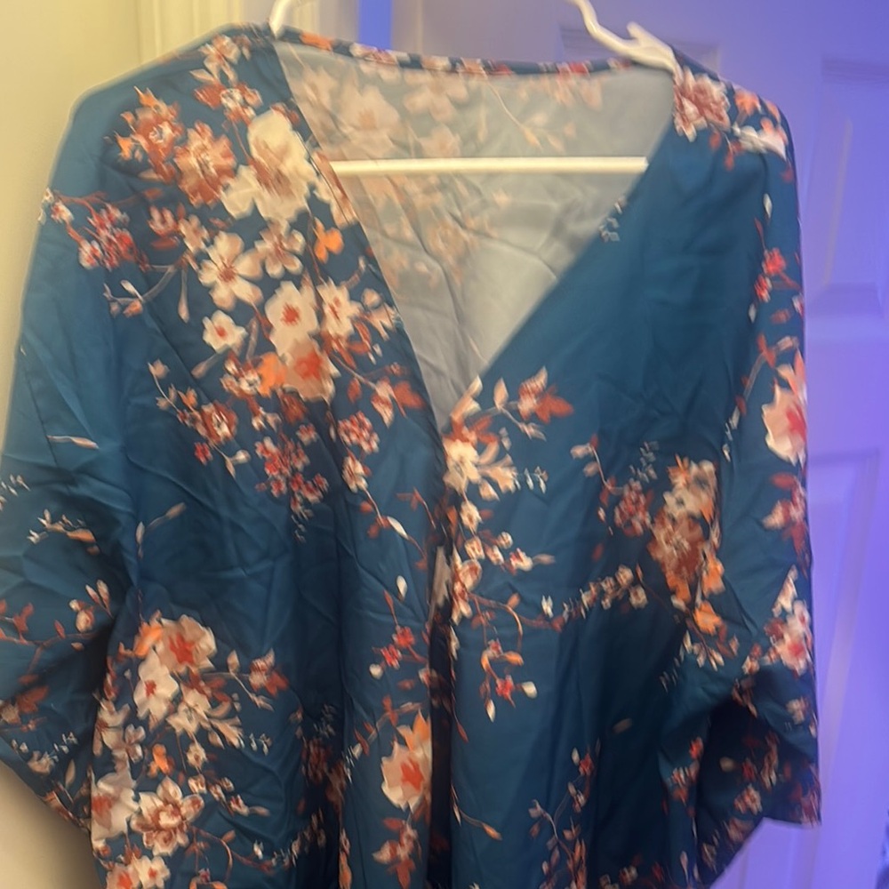 Floral Blue Women's Top